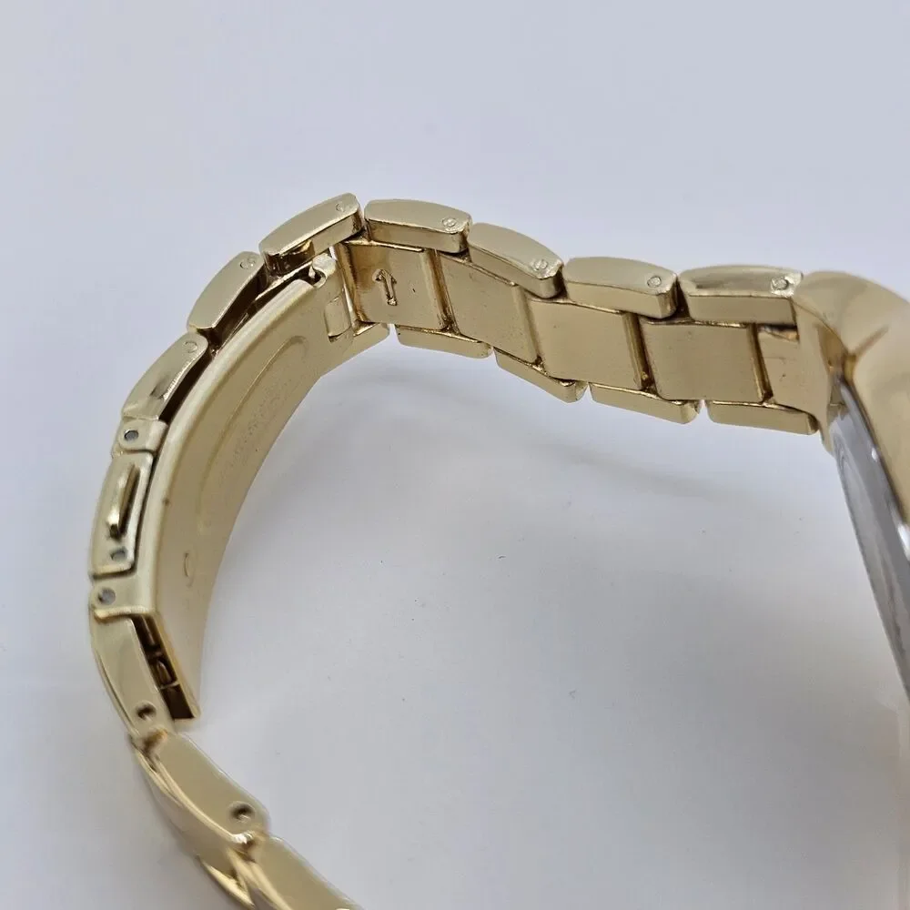 Nine West Women's Watch 35MM Gold Pink Dial Gold Bracelet Band 6.5